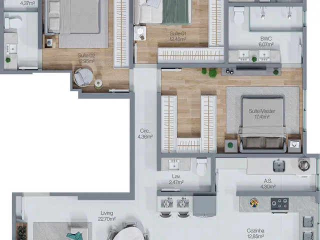 Imagem 8: Apartamento em Construção em Itapema/SC no bairro Meia Praia, 3 dormitórios e 2 Vaga