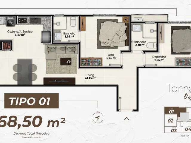 Imagem 5: Apartamento à venda em Itapema-SC, Jardim Praia Mar: 2 quartos, 1 suíte, 1 banheiro, 1