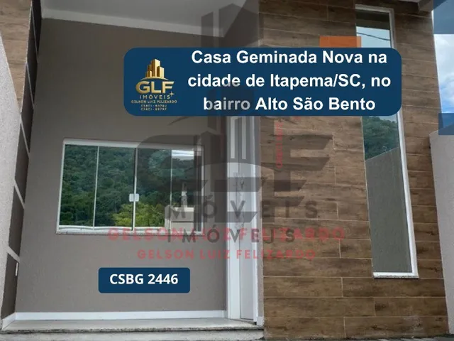 Imagem 1: Casa geminada nova na cidade de Itapema/SC, no bairro Alto São Bento, com 2 dormitórios