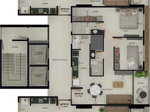Imagem 7: Dois quartos sendo uma suite
