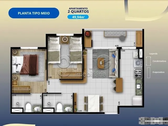 Imagem 6: Estilo Fatima 49,24m²|2 Quartos 1 Suíte