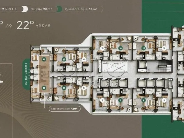 Imagem 4: BC Unique Apartamento 39m²| Quarto Sala WC