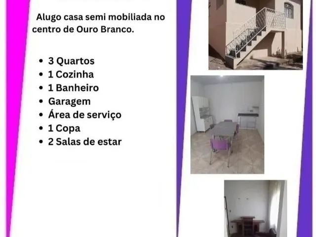 Imagem: Alugo Casa Semi Mobiliada no Centro de Ouro