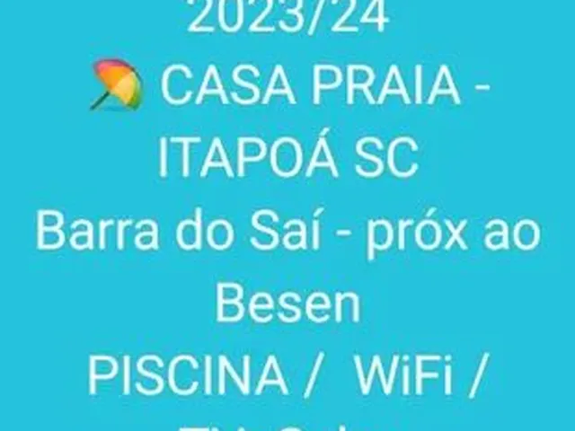 Imagem: Temporada - Casa Praia Itapoá Sc com Piscina