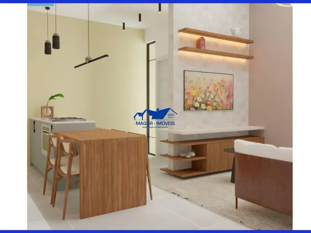 Imagem 6: Casa com 72,65 metros quadrados de área construída, pé direito alto, sala de estar