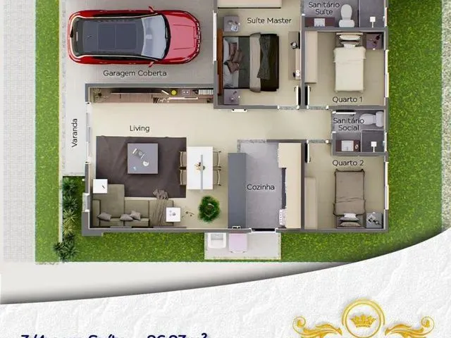Imagem 4: Casa com 3 Dormitórios-1 Suíte- 1 Vaga