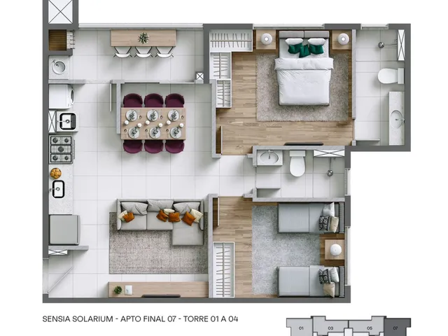 Imagem 13: Sensia Solarium - 2 Quartos com Suíte e Varanda Gourmet - Bairro Cabral