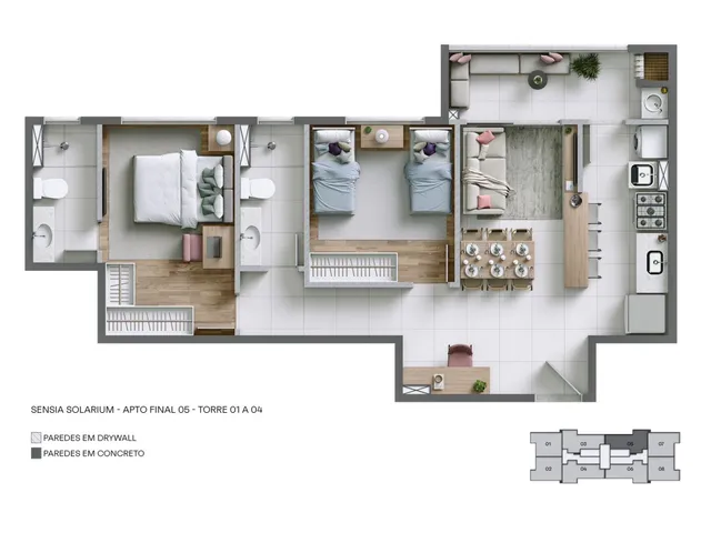 Imagem 12: Sensia Solarium - 2 Quartos com Suíte e Varanda Gourmet - Bairro Cabral
