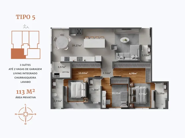 Imagem 16: Amber Apartamento com 3 dormitórios