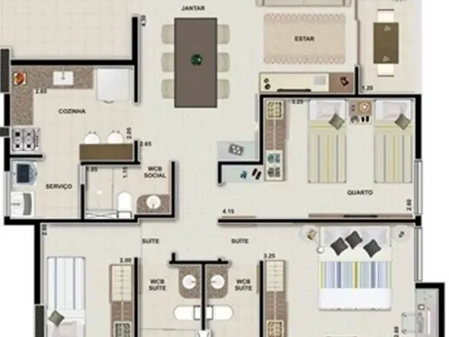 Imagem: Apartamento Manaira - 3 Quartos, 70M2
