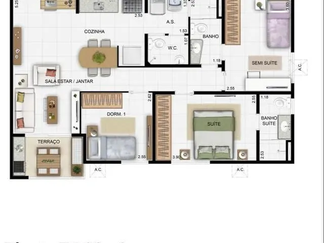 Imagem 7: F- Aluguel Ap Semi Mobiliado Gran - Park