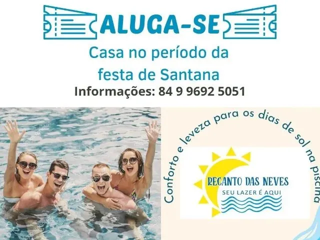 Imagem: Aluga-Se Casa com Piscina no Período da