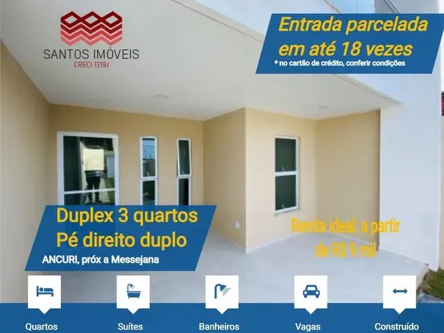 Imagem 8: Si: Duplex a Venda, 3 Quartos, 3 Banheiros, Pé Direito Duplo, no Bairro Ancuri Próx A