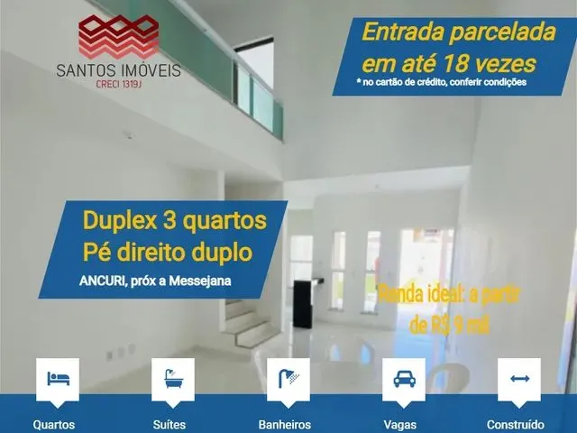 Imagem 4: Si: Duplex a Venda, 3 Quartos, 3 Banheiros, Pé Direito Duplo, no Bairro Ancuri Próx A