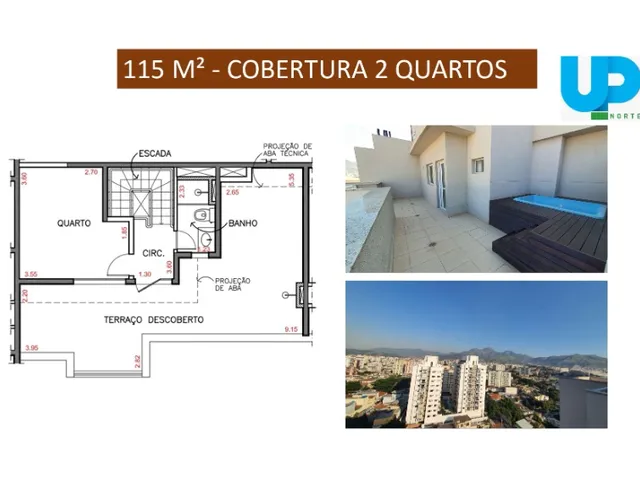 Imagem 3: Up Norte, cobertura duplex 2 quartos (1 suite), lazer e segurança coladinho no Norte