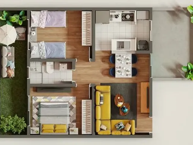 Imagem 2: Apartamento com 2 Dormitórios À Venda, 40 M² por R$ 190.000,00 - Ouro Verde - Campo