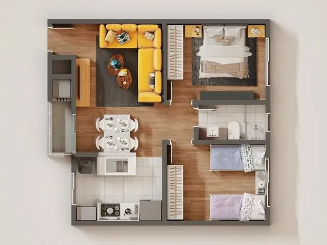 Imagem 14: Apartamento com 2 Dormitórios À Venda, 40 M² por R$ 190.000,00 - Ouro Verde - Campo