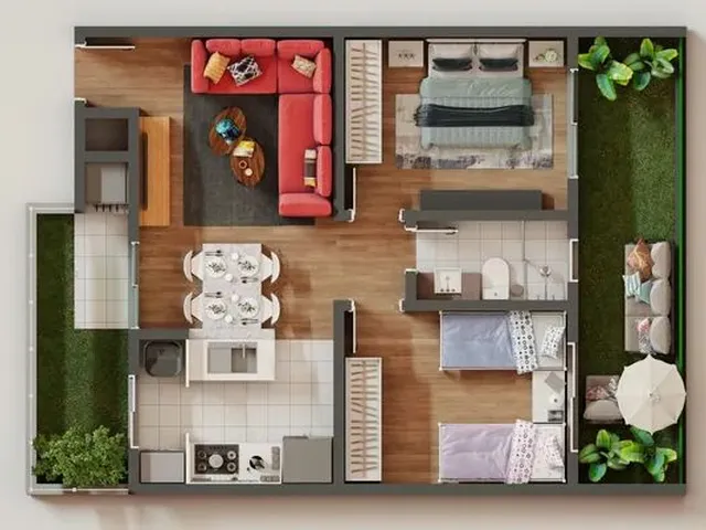 Imagem 8: Apartamento com 2 Dormitórios À Venda, 40 M² por R$ 190.000,00 - Ouro Verde - Campo