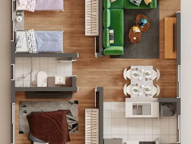 Imagem 7: Apartamento com 2 Dormitórios À Venda, 40 M² por R$ 190.000,00 - Ouro Verde - Campo