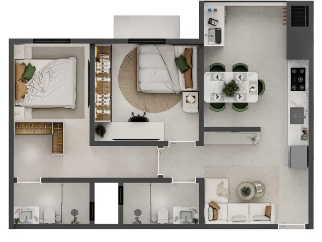 Imagem 2: SANTORINI RESIDENCIAL - Apartamentos com 2 Quartos e Acabamento Moderno