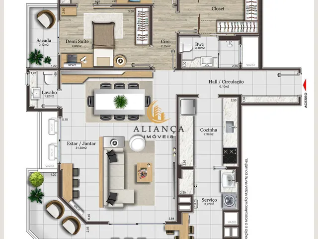 Imagem: Apartamento em Campinas, São José/SC
