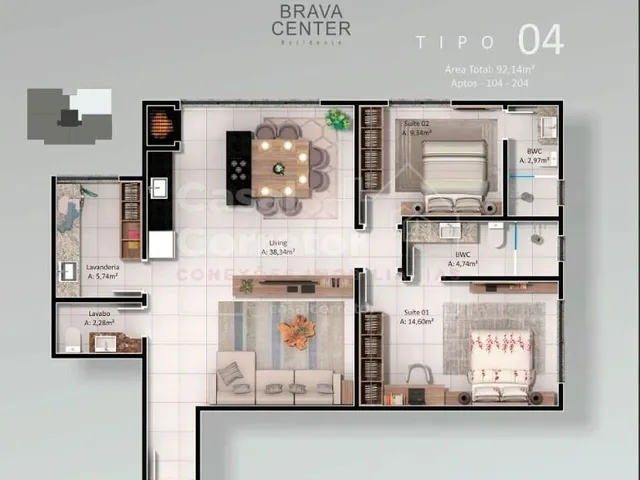 Imagem 13: APARTAMENTO DE 2 SUÍTES NA QUADRA DA PRAIA