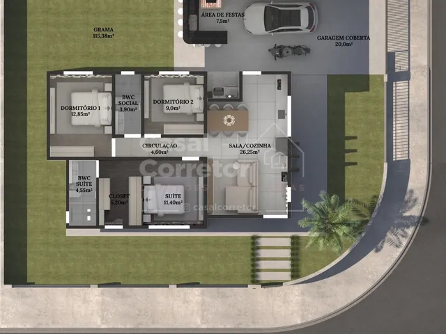 Imagem 3: ESPETACULAR CASA COM 3 DORMITÓRIOS SENDO 1 SUÍTE