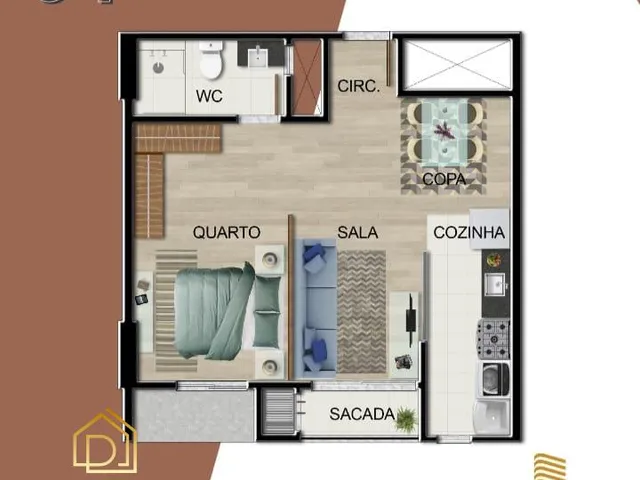 Imagem 11: Apartamento com 1 dormitório à venda, Vila Industrial, TOLEDO - PR