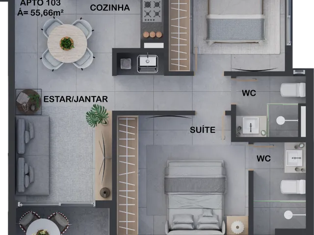 Imagem 6: Brisa Apartamento com 2 dormitórios