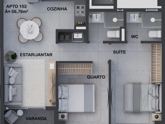 Imagem 7: Brisa Apartamento com 2 dormitórios