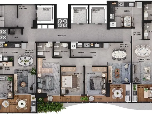 Imagem 16: Maison Du Parc Apartamento com 3 dormitórios