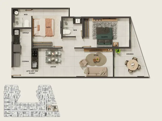 Imagem 16: Honu Habitat Apartamento com 2 dormitórios