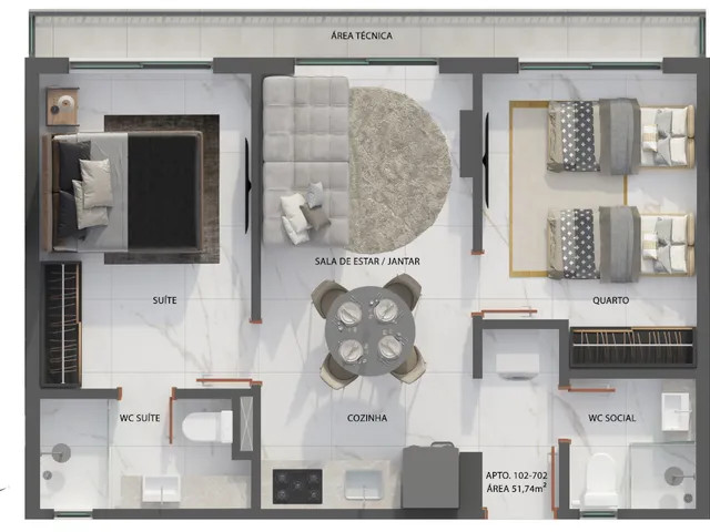 Imagem 4: Voal Apartamento com 2 dormitórios