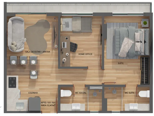 Imagem 5: Voal Apartamento com 2 dormitórios