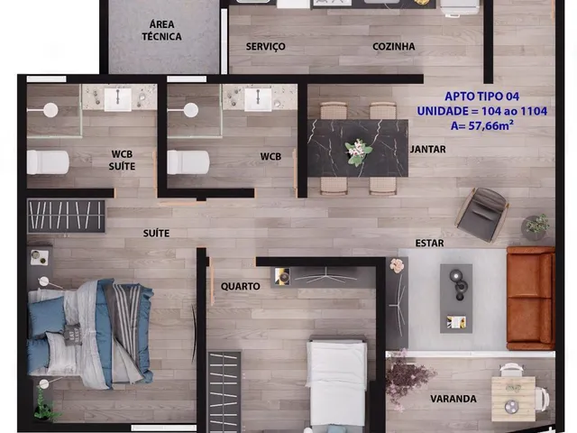 Imagem 5: Parus Residence Apartamento com 3 dormitórios