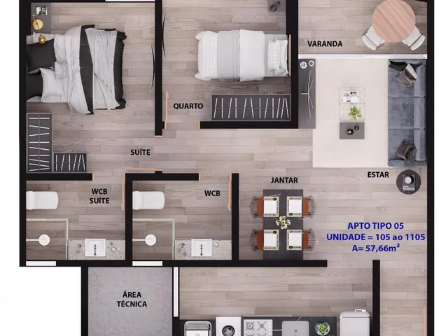 Imagem 6: Parus Residence Apartamento com 3 dormitórios