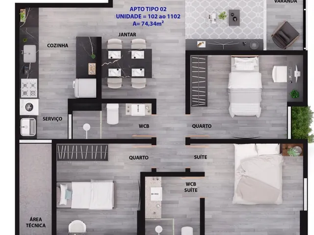 Imagem 8: Parus Residence Apartamento com 3 dormitórios