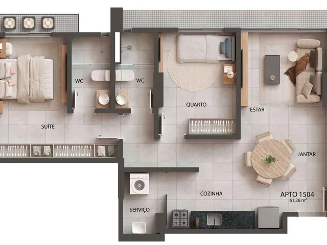 Imagem 6: Soneto Apartamento com 2 dormitórios
