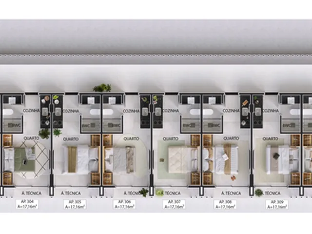 Imagem 3: Loop Apartamento com 1 dormitório