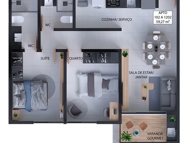 Imagem 7: Elo Gold Apartamento com 2 dormitórios