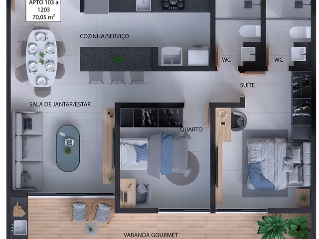 Imagem 8: Elo Gold Apartamento com 2 dormitórios