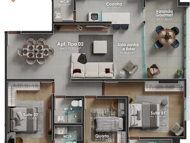 Imagem 6: Living Life Apartamento com 3 dormitórios