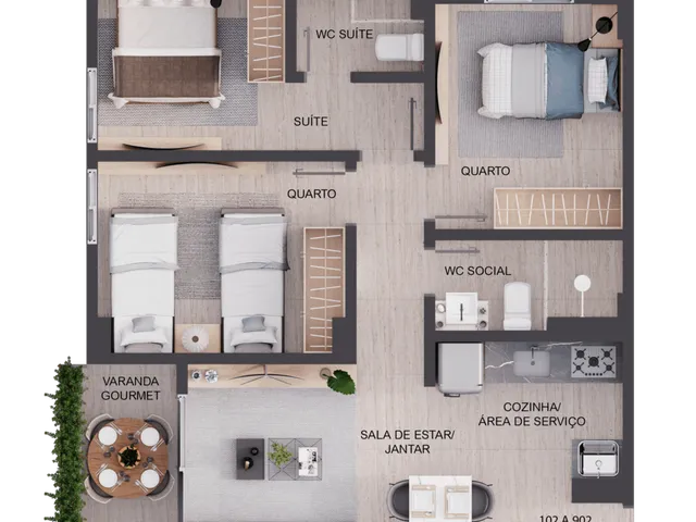 Imagem 14: Porto Oasi Apartamento com 3 dormitórios