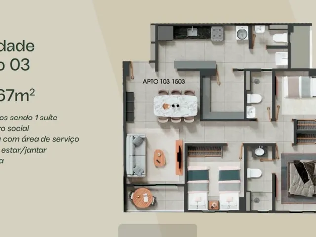 Imagem 3: San Diego Apartamento com 3 dormitórios