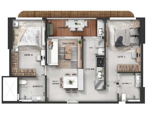 Imagem 2: Atmos Club Apartamento com 2 dormitórios