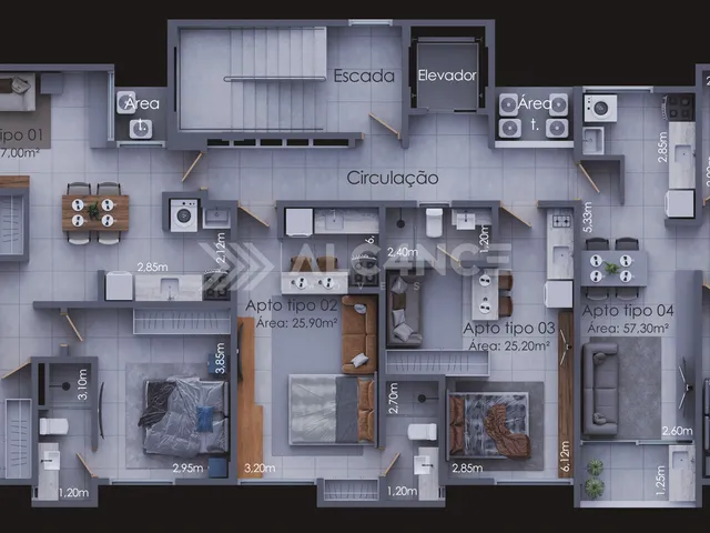 Imagem 15: Apto - 2 Quartos - 1 Suíte - 57,3 m² - Ponta de Campina, Cabedelo/PB
