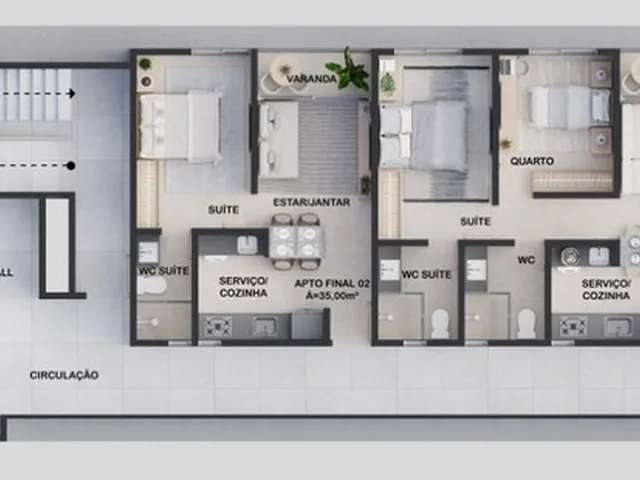 Imagem 2: Mahalo Apartamento com 2 dormitórios