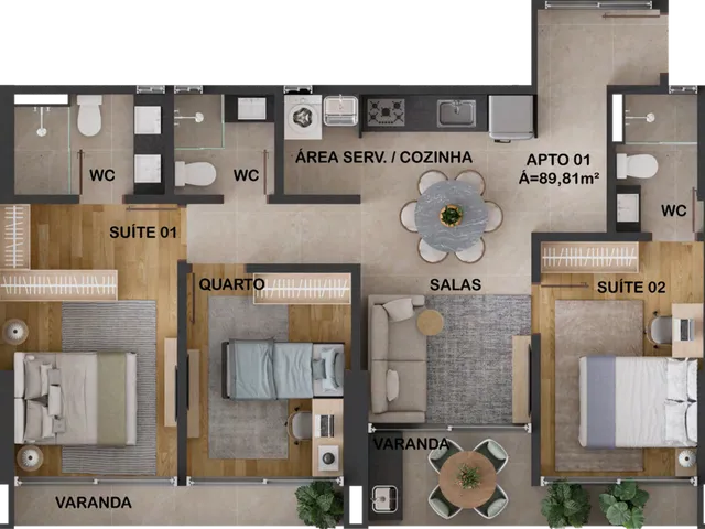 Imagem 8: Eco Aeropark Apartamento com 3 dormitórios