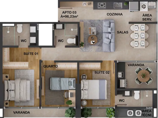 Imagem 9: Eco Aeropark Apartamento com 3 dormitórios