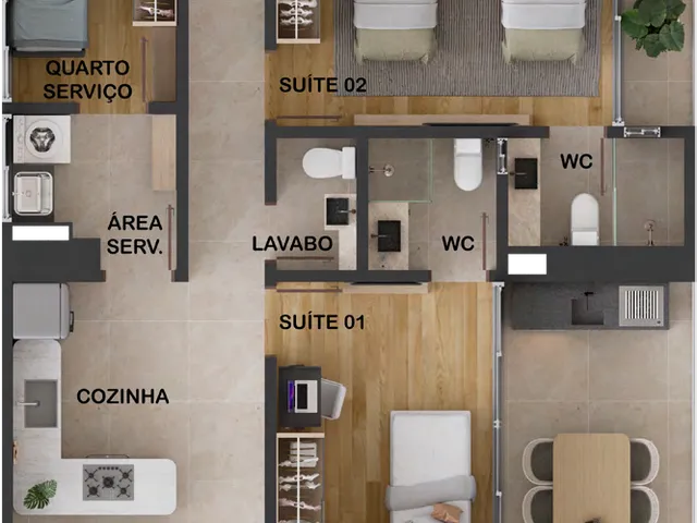 Imagem 11: Eco Aeropark Apartamento com 3 dormitórios
